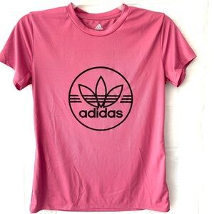 Adidas Pink Logo Graphic Tee SZ L NWOT